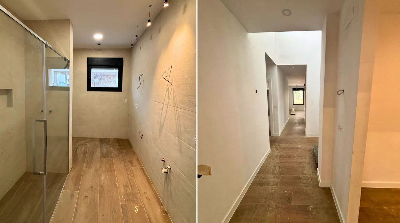 Pavimentos instalados y protegidos - construcción en hormigón